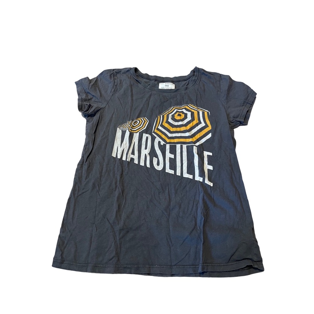 Sol Angeles Marseille Graphic Tee Shirt Charcoal Black Beach Umbrella Small I07